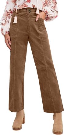 Generic High Waisted Corduroy Wide Leg Trousers Womens UK - Ladies Elastic Waist Casual Barrel Pants, Soft Corduroy Autumn Winter Travel & Work Trousers with 