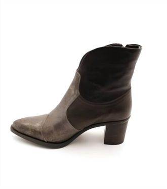 Casta Twist Combo Heeled Boots In Black/pewter