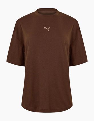 Puma Womens Oversized Tee T Shirt Womens - Brown - Size: 14