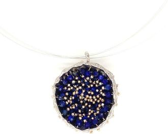 Esin Akan Dance of Stamens Necklace Midi, Silver Hollow Bezel with Lapis Lazuli in Sterling Silver at Nordstrom, Size 18