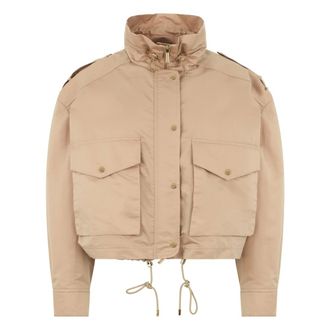 Moorer Light Jackets, female, Beige, Size: 2XS Cropped Padded Jacket