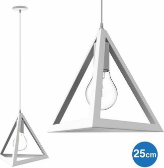Trade Shop Trade Shop Traesio - Trade Shop - Lampadario Lampada Sospensione Piramide 25cm Design Moderno Paralume Bianco