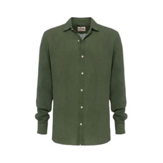 MC2 Saint Barth Heren, Overhemden, Groen, Maat: S Linnen