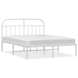 Berkfield Home Metal Bed Frame with Headboard White 183x213 cm