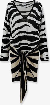 The Attico Vestito Mini The Attico Il Primo Bagno in viscosa black/white - THE ATTICO - gender_Woman