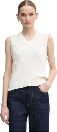 Barbour Hartland Vest - Dames - V-hals truien - Beige - 3XL - Katoen - Truien & Vesten