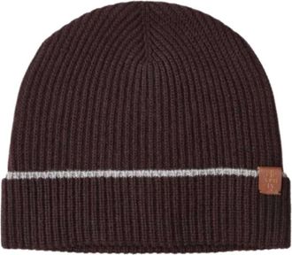 Eleventy Cable-Knit Cashmere Muts - Heren - Hoeden - Bruin - ONE Size - Leer - Accessoires