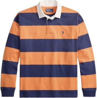 Polo Ralph Lauren Big Fit Gestreepte Jersey Rugby Shirt - Heren - Polos - Veelkleurig - M - Katoen - Tops