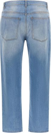 Moschino Logo-Patch Straight-Leg Jeans - Light Blue