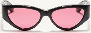Valentino Occhiale Cat-Eye In Acetato Donna NERO/ROSSO 54