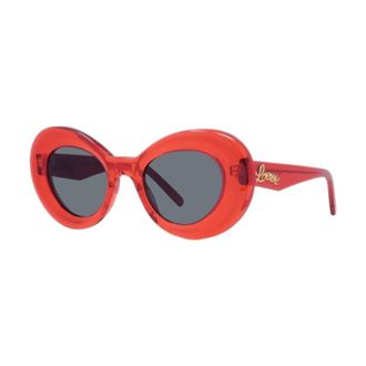 Loewe LW40112I66V Butterfly Full Rim Sunglasses - Red