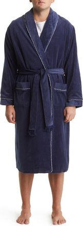 Majestic International Refinery Velour Shawl Collar Robe in Navy at Nordstrom, Size Large