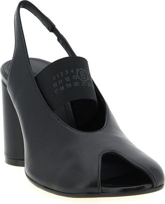 Maison Margiela Womens Tabi Toe Lamb Leather Slingback Heel Black