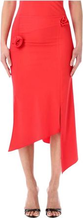 Coperni Flower Skirt - Dames - Midirokken - Rood - S - Rokken