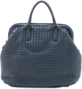 Bottega Veneta Pre-owned Handbags, female, Blue, Size: ONE SIZE Pre-owned Leather Travel Bag