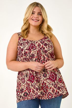 Roman Ikat Print Vest Top