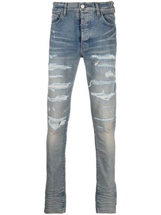 Amiri Jeans skinny con effetto vissuto - Blu