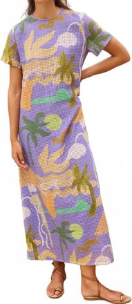 Oliphant Short Sleeve Shift Maxi Dress In Paradiso