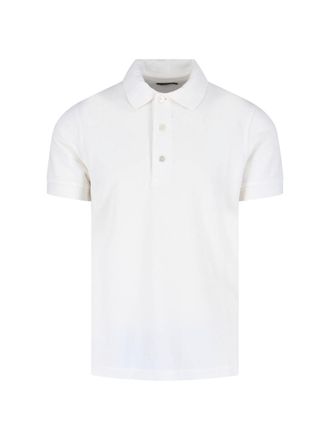 Tom Ford White Cotton-Blend Ribbed Polo Shirt