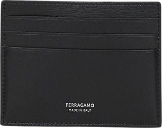 Ferragamo Palmellato Calfskin Kaarthouder - Heren - Portefeuilles - Zwart - ONE Size - Leer - Accessoires
