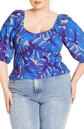 City Chic Boardwalk Top in Marine Palm at Nordstrom Rack, Size Xxl/24W