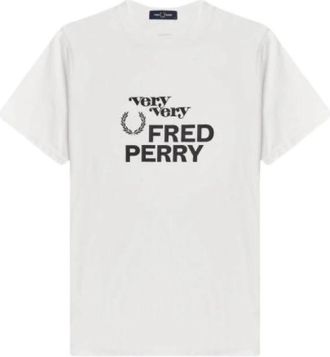 Fred Perry Graphic T-Shirt - Heren - T-shirts - Wit - L - Katoen - Tops