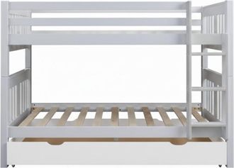 Muemue Litera + Caj&oacute;n Almacenaje Madera Blanca 90x190cm