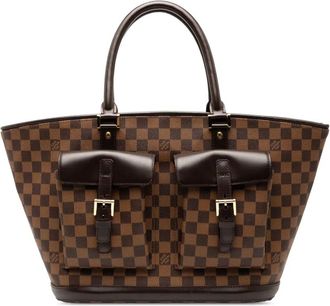 Louis Vuitton Borsa tote Manosque GM in tela Damier Ebène 2003 - Marrone