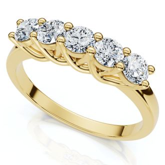 Pompeii3 Yellow Gold 1/2ct 14K Diamond Wedding Guard Ring Size Selectable