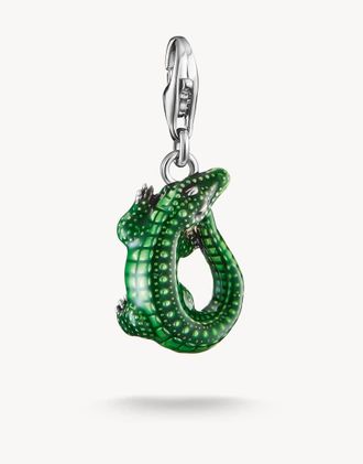 Thomas Sabo Charm a forma di coccodrillo tonalit&agrave; argento, verde e nero