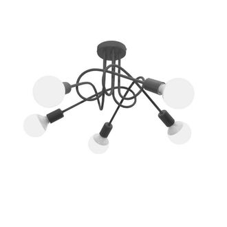 Netlighting Oxford Multi Arm Semi Flush Ceiling Light Smokey 50cm in Grey