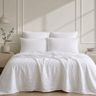 Febronie Juego de cama (65x65) lino lavado blanco 240x220