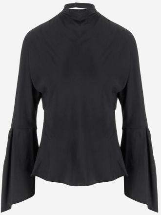 Pinko Pinko Blatz Blouse In Acetate And Silk