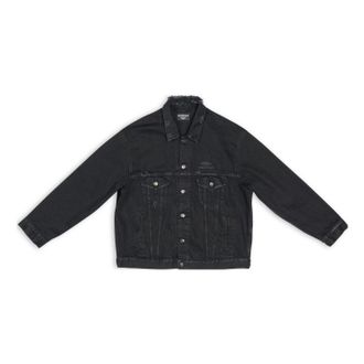 Balenciaga 3B Sports Icon Denim Jacket Large Fit Black 704298TBP471029