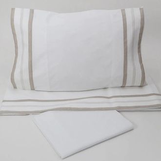 Casa da Laura S&aacute;banas 100% algod&oacute;n 200 hilos pregas marr&oacute;n cama 90 1 almohada 45 x