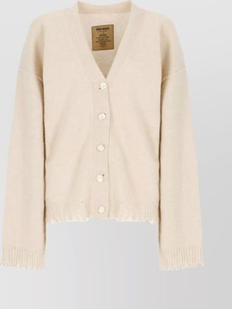 Uma Wang cashmere v neck cardigan with ribbed trims