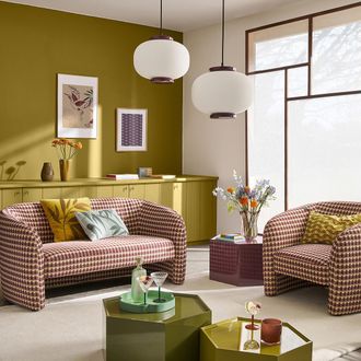 La Redoute Interieurs Hanglamp van gegroefd opaline glas en ijzermetaal, diameter 33 cm, TILAN