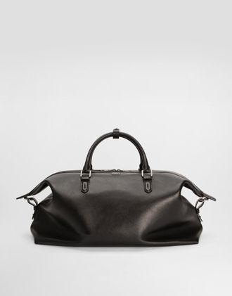 Dolce & Gabbana Calfskin Duffel Bag - Man Travel Bags Black Onesize