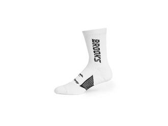 Brooks Ghost Crew Mens No Show Socks Shoes White/Brooks : LG (US Mens Shoe 9-11.5 - Womens Shoe 10-12.5), Nylon/Spandex