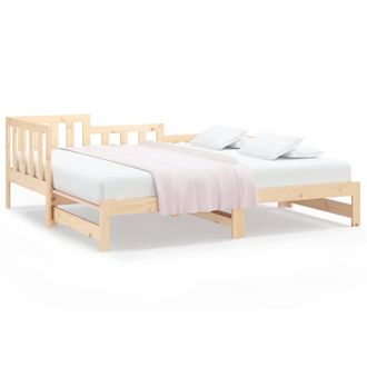 Berkfield Home Pull-out Day Bed 2x(90x190) cm Solid Wood Pine in Natural