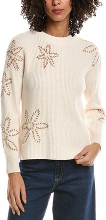 T Tahari Flower Embroidery Sweater