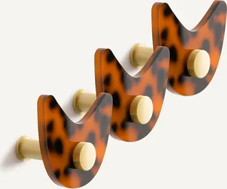 AM.PM Set van 3 kapstokken in gekleurd acetaat, Paula