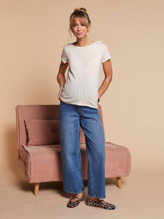 Envie de Fraise Weite Umstandsjeans ENVIE DE FRAISE, Stretch-Einsatz double stone