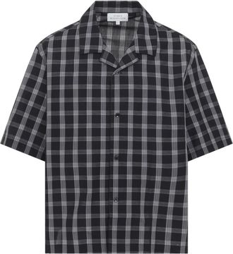 STUDIO NICHOLSON Kline Shirt - Heren - Korte mouwen Overhemden - Zwart - L - Katoen - Overhemden
