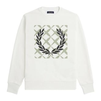 Fred Perry Heren, Sweatshirts & Hoodies, Wit, Maat: 2XL Katoen