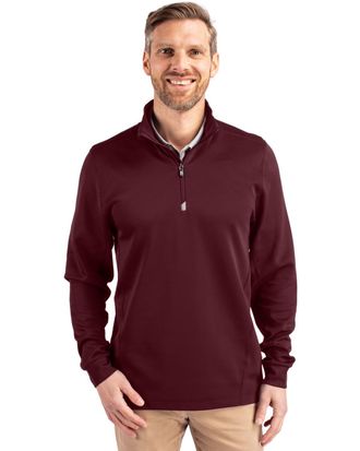 Cutter & Buck Traverse Stretch Eco Quarter Zip Mens Pullover
