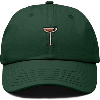 Dalix Espresso Martini Embroidered Hat in Dark Green at Nordstrom