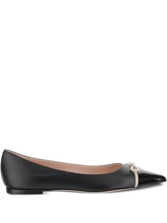 Valentino Garavani Black Leather Ballet Flats