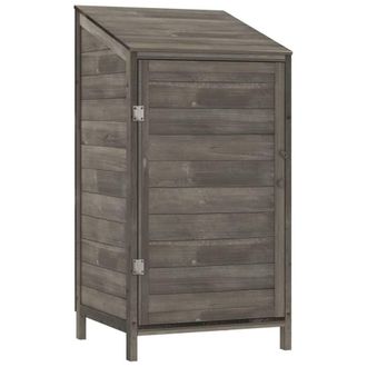 Berkfield Home Garden Shed Anthracite 55x52x112 cm Solid Wood Fir in Charcoal | Size: 55 x 52 x 112 cm