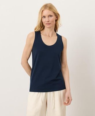 Pact Luxe Essential Scoop Neck Tank Made With Organic Cotton in Navy Blue at Nordstrom, Size Xx-Large